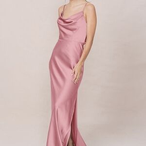 Revelry Nadia Satin Gown Rosette